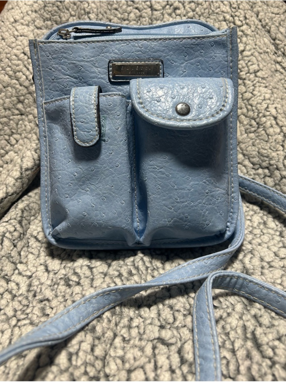 Rosetti Light Blue Crossbody Organizer Bag